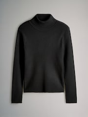 The Set Black/Cream 2 Pack Ribbed Knit Roll Neck Tops - Image 3 of 5