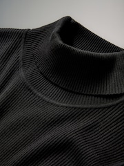 The Set Black/Cream 2 Pack Ribbed Knit Roll Neck Tops - Image 4 of 5