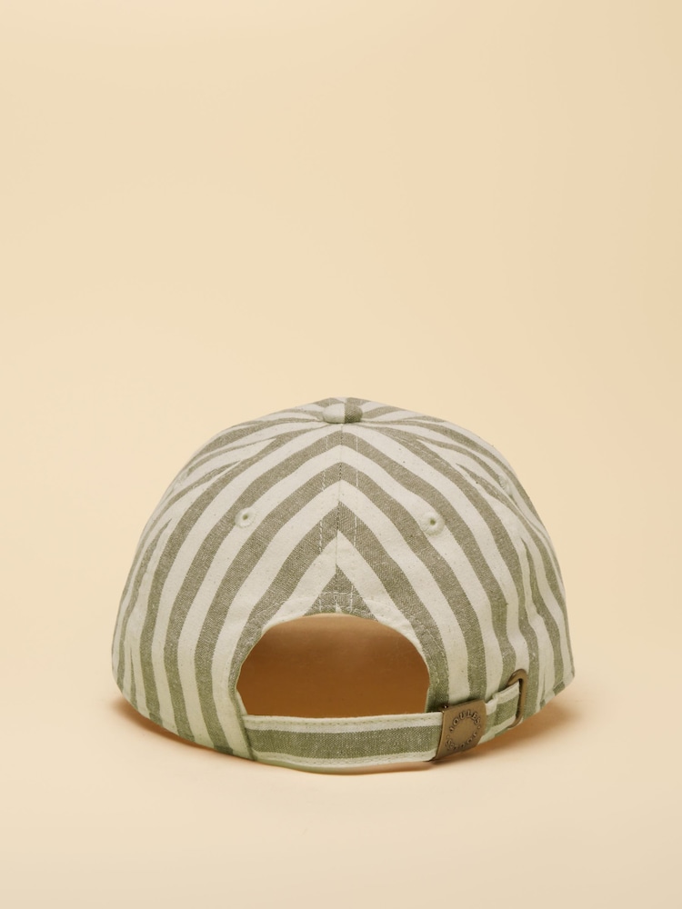 Joules Kids' Daley Green Ecru Stripe Baseball Cap - Image 2 of 4 Joules Kids' Daley Green Ecru Stripe Baseball Cap - Image 2 of 4