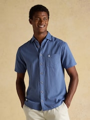 Linen Blend Navy/White Long Sleeve Shirts 2 Pack - Image 3 of 7