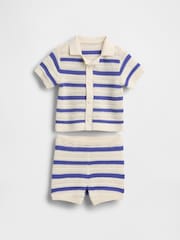 Gap Cotton Crochet Polo Shirt Outfit Set (Newborn-24mths) - Imagen 1 de 3