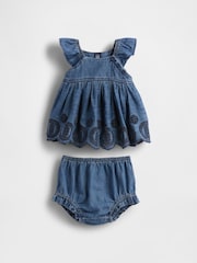 Gap Blue Denim Cotton Eyelet Outfit Set (Newborn-24mths) - Image 1 of 3