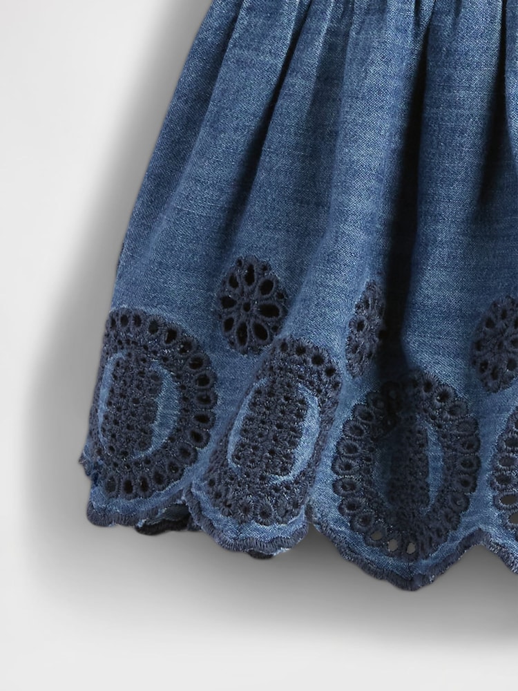 Gap Blue Denim Cotton Eyelet Outfit Set (Newborn-24mths) - Image 3 of 3