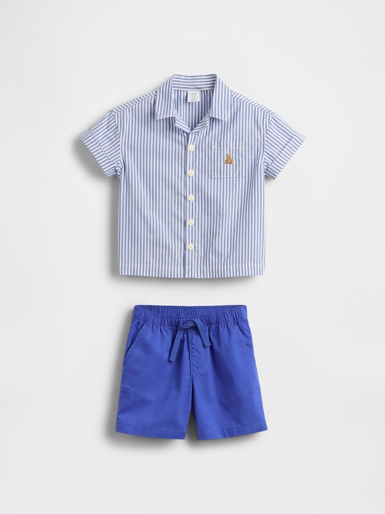Gap Blue Stripe Poplin Outfit Set (Newborn-24mths) - Image 1 of 2