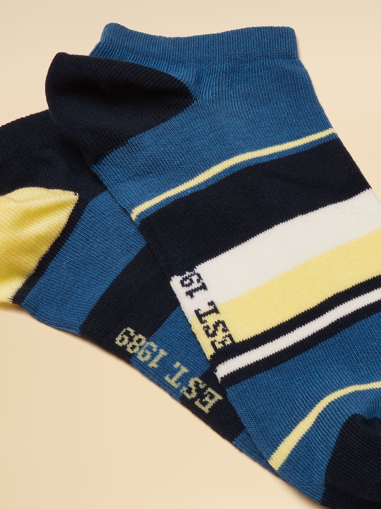 Joules Men's Rilla Navy Yellow Socks 2 Pack (size 7-12) - Image 2 of 3