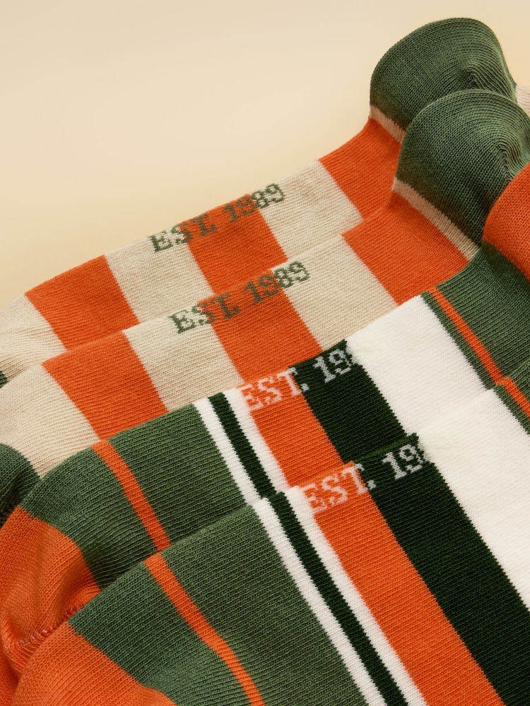 Grön Orange - Joules herr Rilla-strumpor 2 -pack (storlek 7-12) - Bild 2 av 3