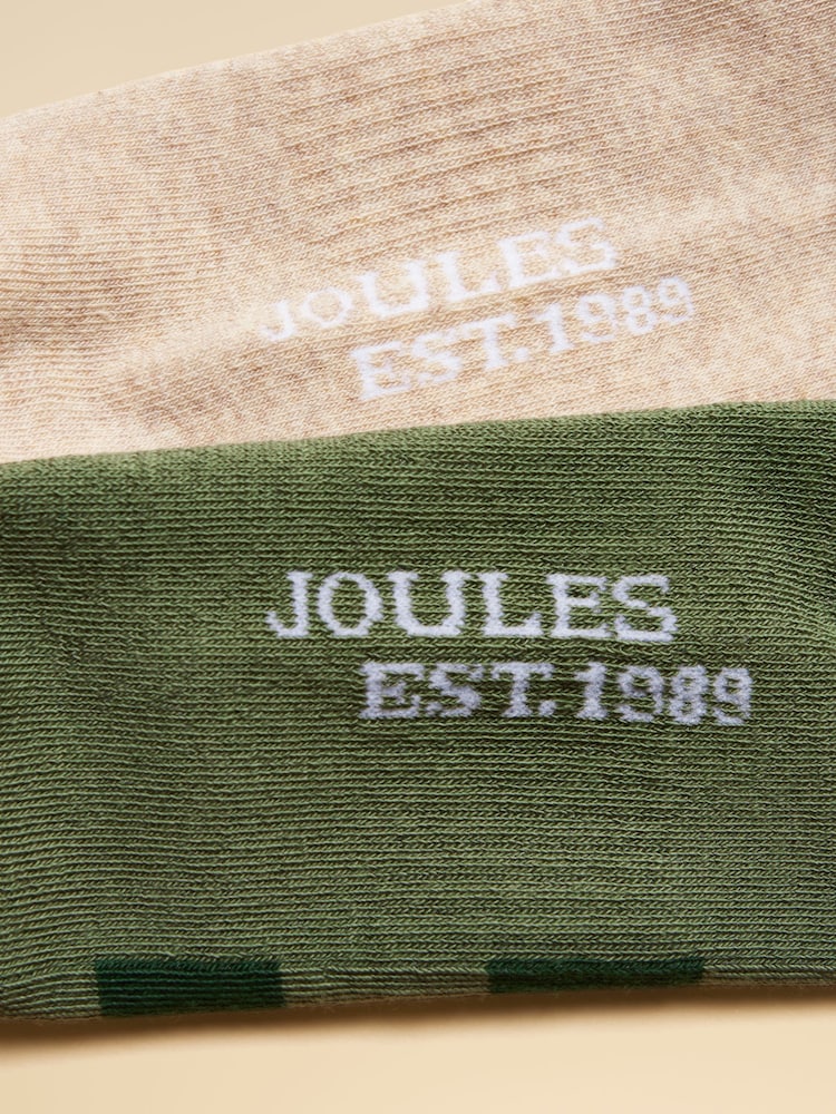 Joules Men's Volley Green Orange Socks 2 Pack (size 7-12) - Image 3 of 3