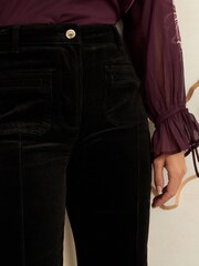 Love & Roses Black Cord Relaxed Flared Trousers - Image 2 of 4