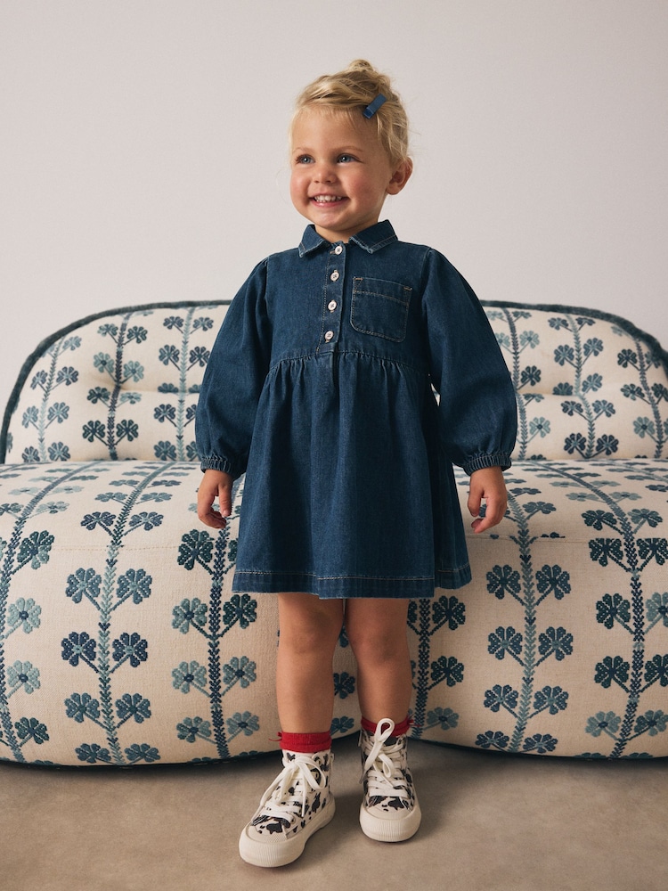 Denim Dark Blue Shirt Dress (3mths-8yrs) - Image 2 of 8