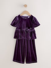 أرجواني - Velvet Co-ord Set (3mths-8yrs) - صورة 5 من 9