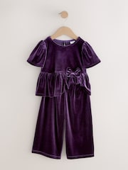 أرجواني - Velvet Co-ord Set (3mths-8yrs) - صورة 7 من 9