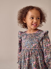 Multi Ditsy Frill Long Sleeve Dress (3mths-8yrs) - Image 2 of 7