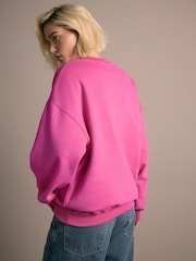 Pink Cotton Rich Fruit Art Graphic Longsleeve Crewneck Sweatshirt - Image 4 of 7