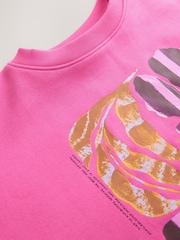 Pink Cotton Rich Fruit Art Graphic Longsleeve Crewneck Sweatshirt - Image 6 of 7