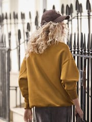 Olive Green Cotton Rich Fruit Art Graphic Longsleeve Crewneck Sweatshirt - Image 4 of 8