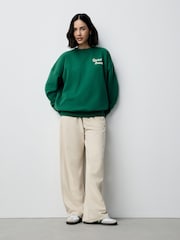 Forest Green Seasonal Christmas Graphic Christmas Tree Longsleeve Crewneck Sweatshirt - Image 2 of 9