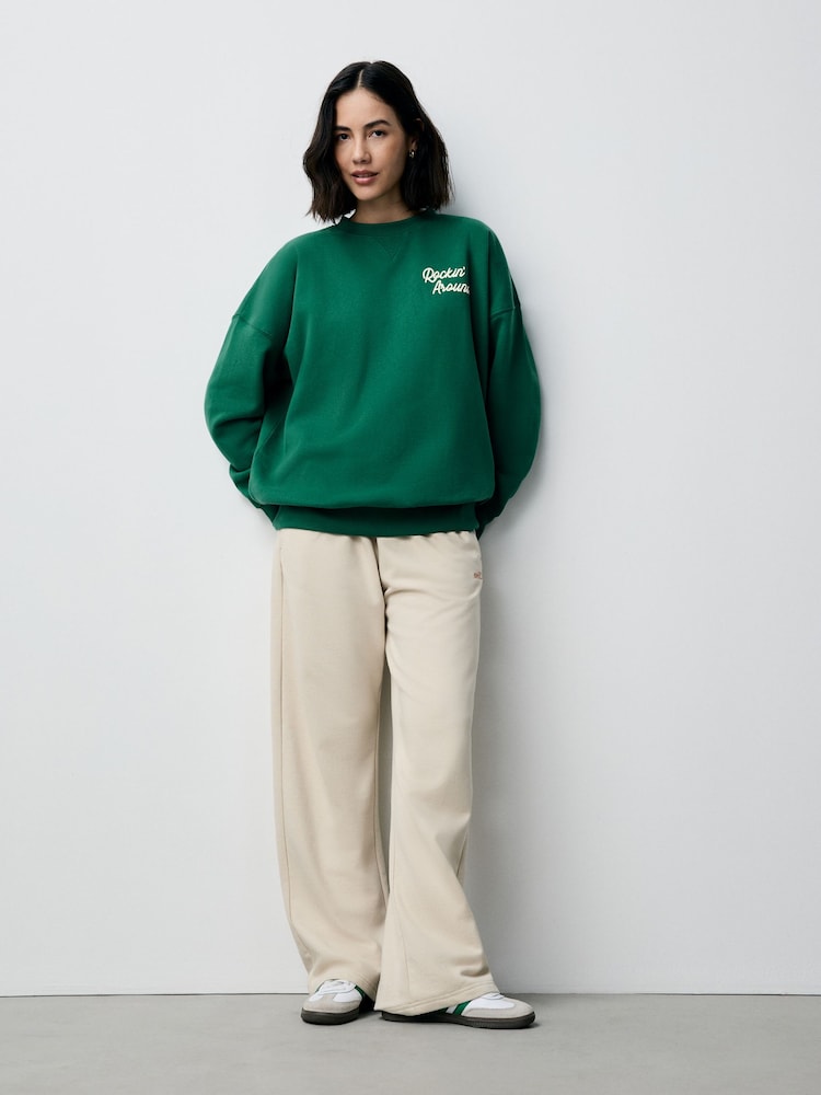 Forest Green Seasonal Christmas Graphic Christmas Tree Longsleeve Crewneck Sweatshirt - Image 2 of 9