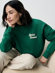 Forest Green Seasonal Christmas Graphic Christmas Tree Longsleeve Crewneck Sweatshirt - Image 4 of 9