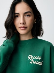 Forest Green Seasonal Christmas Graphic Christmas Tree Longsleeve Crewneck Sweatshirt - Image 5 of 9