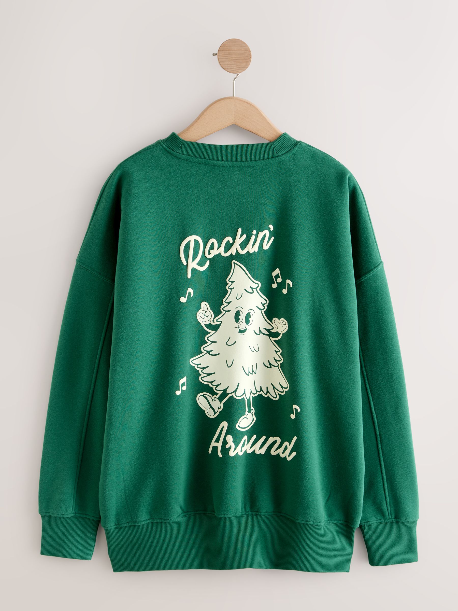 Buy Forest Green Seasonal Graphic Christmas Tree Longsleeve