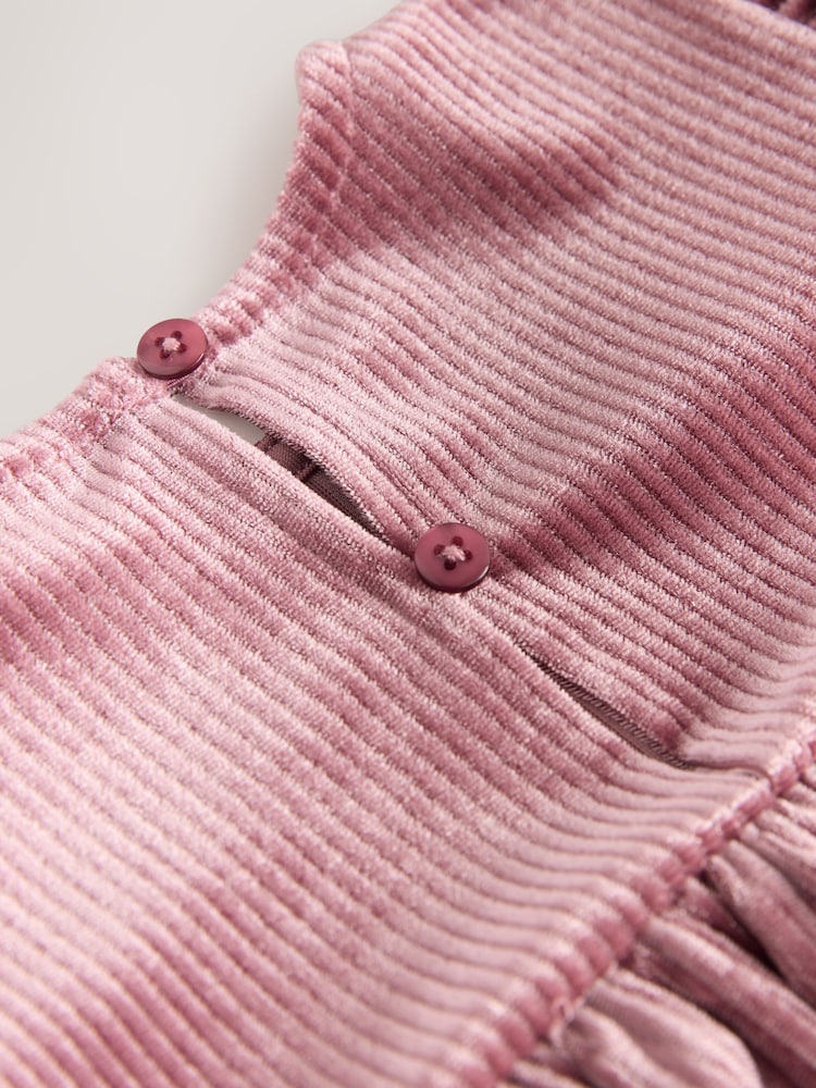 Rosa, gerippt - Samt-Partykleid mit Rüschen (3M.–8J.) - Bild 8 von 8