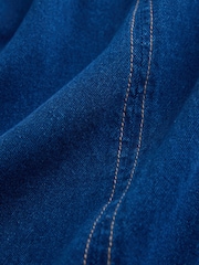 Mid Blue Denim V-Neck Sleeveless Maxi Dress - Image 7 of 7