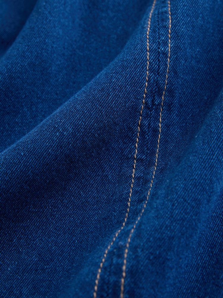 Mid Blue Denim V-Neck Sleeveless Maxi Dress - Image 7 of 7 Mid Blue Denim V-Neck Sleeveless Maxi Dress - Image 7 of 7