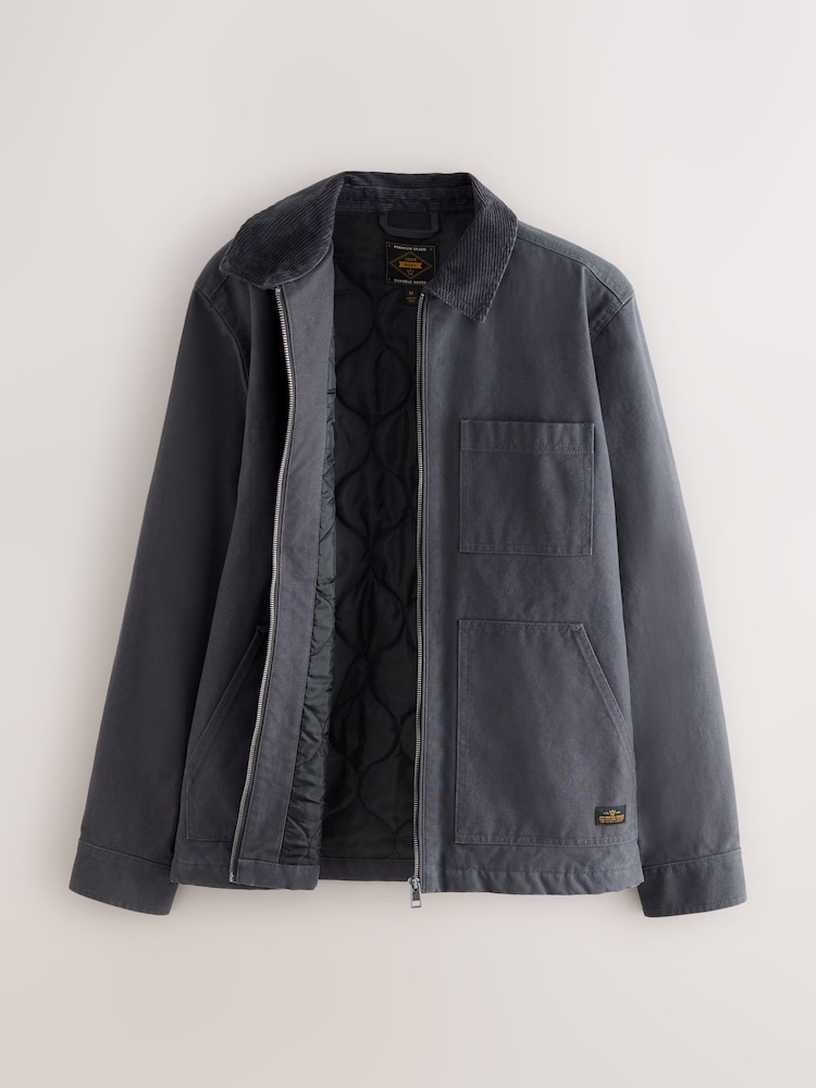 Charcoal Grey Canvas Chore Jacket - Image 2 of 7