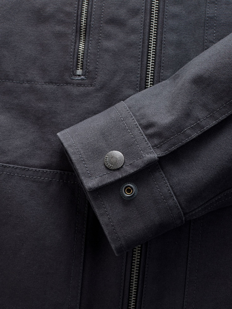 Charcoal Grey Canvas Chore Jacket - Image 2 of 2