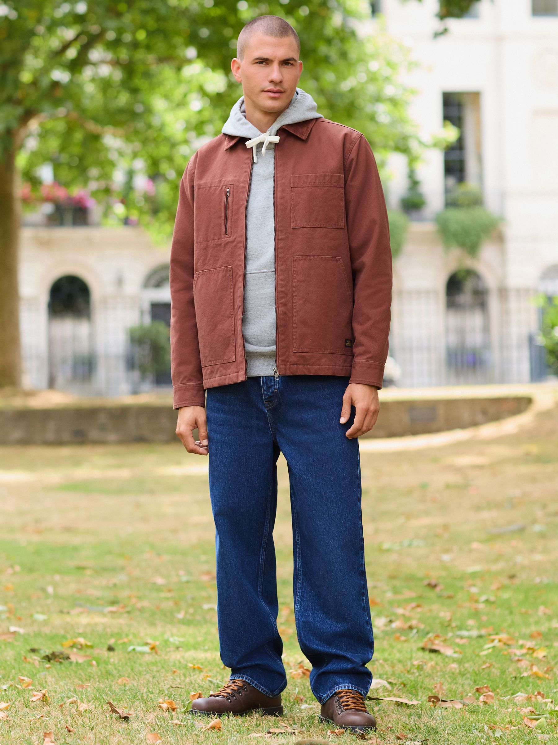 Buy Rust Brown Canvas Chore Jacket from Next Canada