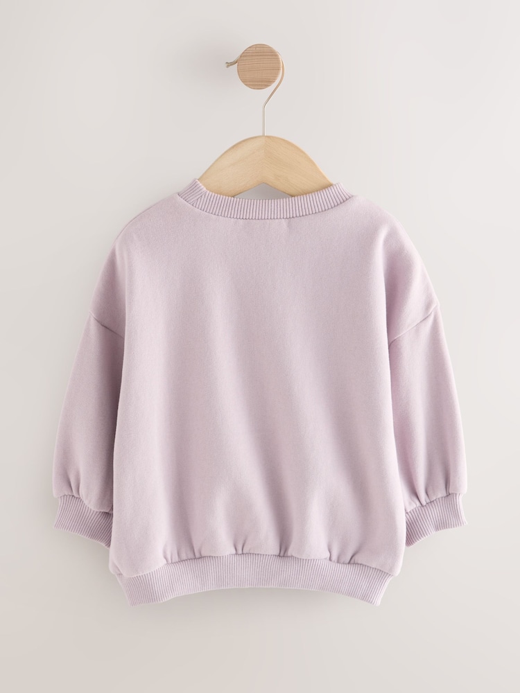 Lilac Purple Sister Crew Neck Sweatshirt (3mths-7yrs) - Image 2 of 4