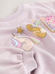 Lilac Purple Sister Crew Neck Sweatshirt (3mths-7yrs) - Image 3 of 4