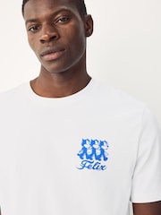 White/Blue Felix the Cat Licence 100% Cotton T-Shirt - Image 5 of 10