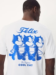 White/Blue Felix the Cat Licence 100% Cotton T-Shirt - Image 6 of 10