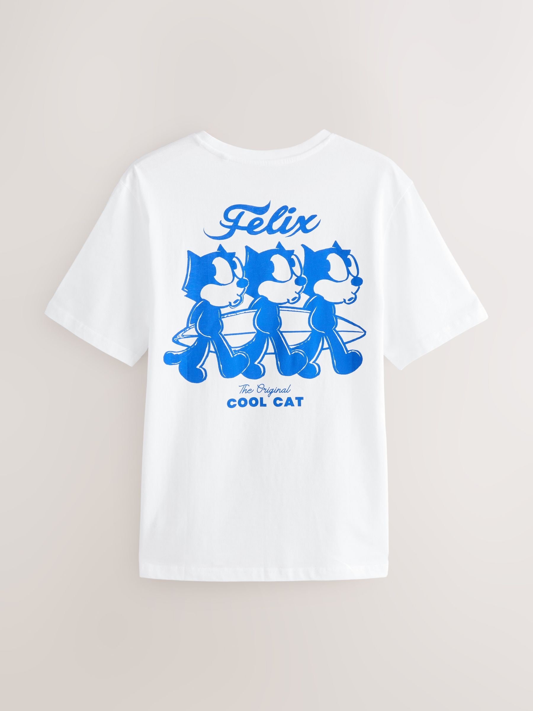 Buy White/Blue Felix the Cat Licence 100% Cotton T-Shirt from Next USA