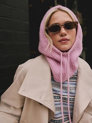 Pink Ribbed Bonnet Hat - Image 2 of 5