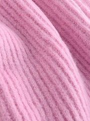 Pink Ribbed Bonnet Hat - Image 8 of 8