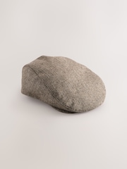Brown Bow Back Flat Cap - Image 1 of 3