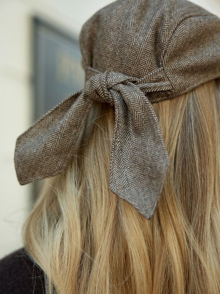 Buy Brown Bow Back Flat Cap from Next USA display picture 1