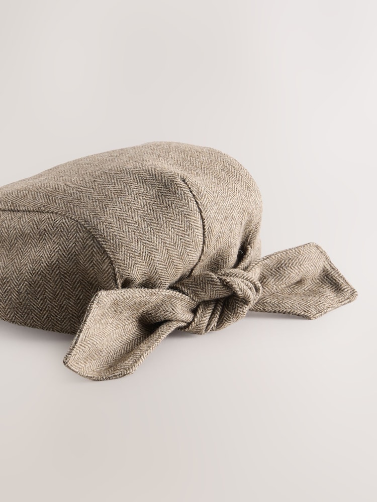 Buy Brown Bow Back Flat Cap from Next USA display picture 2