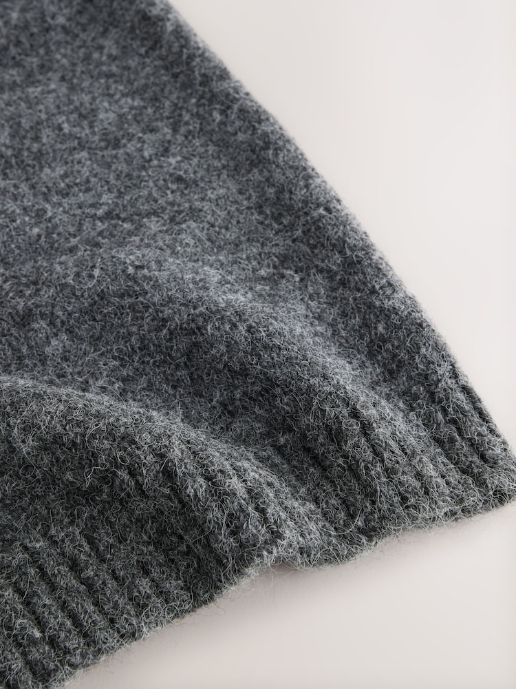 Charcoal Grey Knitted Bonnet Hat - Image 6 of 6