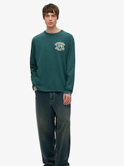 Superdry Green Athletic Essentials Long Sleeve Top - Image 3 of 4