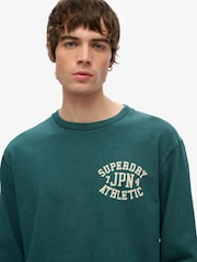 Superdry Green Athletic Essentials Long Sleeve Top - Image 4 of 4