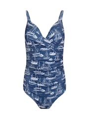 Weird Fish Light Blue Penelope Printed Swimsuit - Image 6 of 7