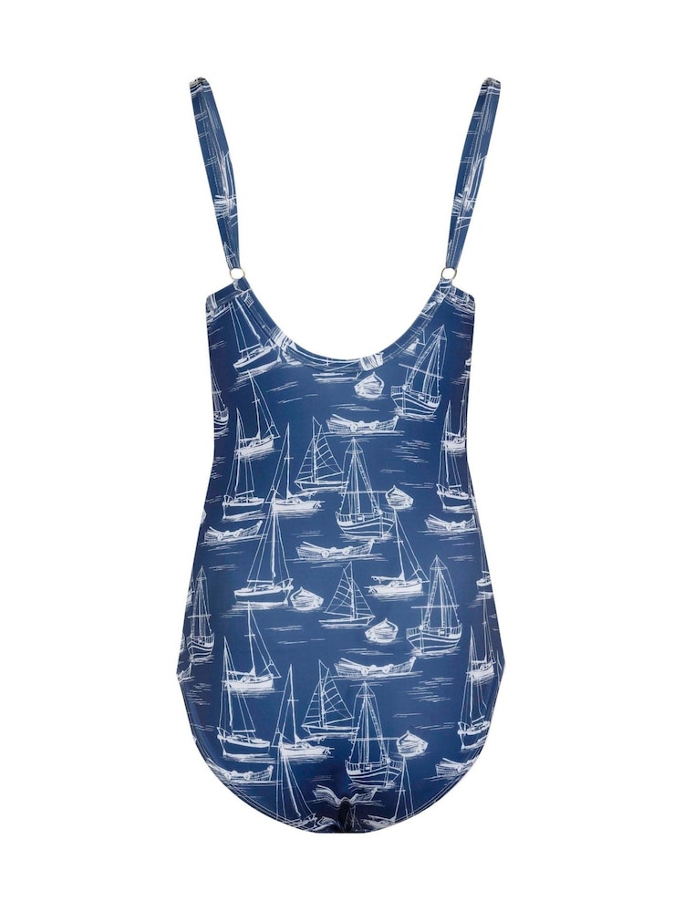 Weird Fish Light Blue Penelope Printed Swimsuit - Image 7 of 7