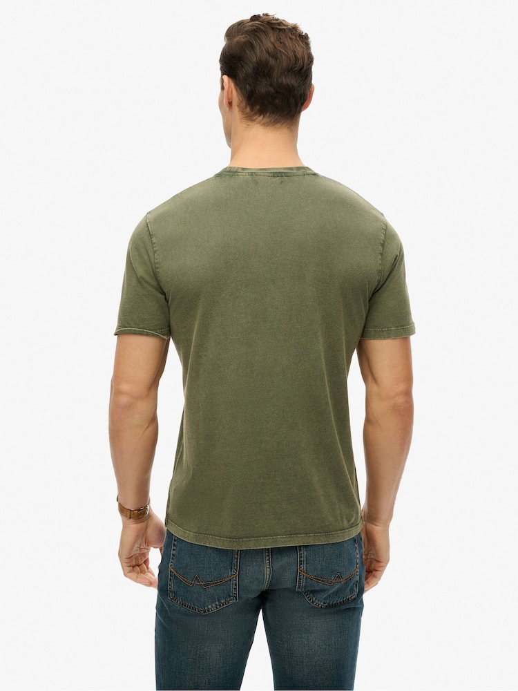 Superdry Green Machined Goods Workwear 100% Cotton T-Shirt - Image 2 of 6