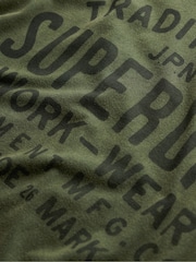 Superdry Green Machined Goods Workwear 100% Cotton T-Shirt - Image 6 of 6