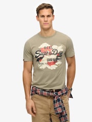 Superdry Green Vintage Logo Tokyo Relaxed T-Shirt - Image 1 of 6