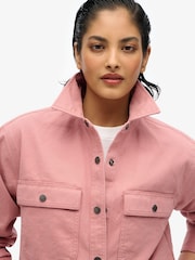 Superdry Pink Workwear 100% Cotton Overshirt - Image 2 of 2