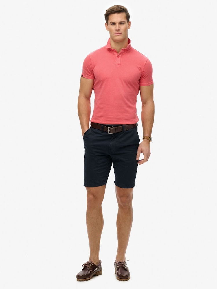 Superdry Red Essential Jersey 100% Cotton Polo Top - Image 3 of 6
